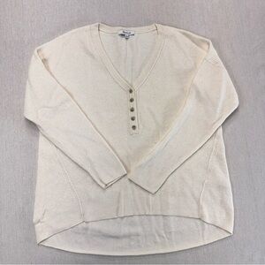 Madewell Women's Oversized Asherton Waffle Henley Sweater size Small